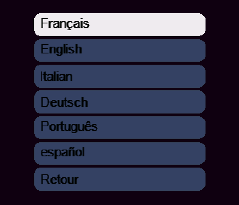 Choix de la langue